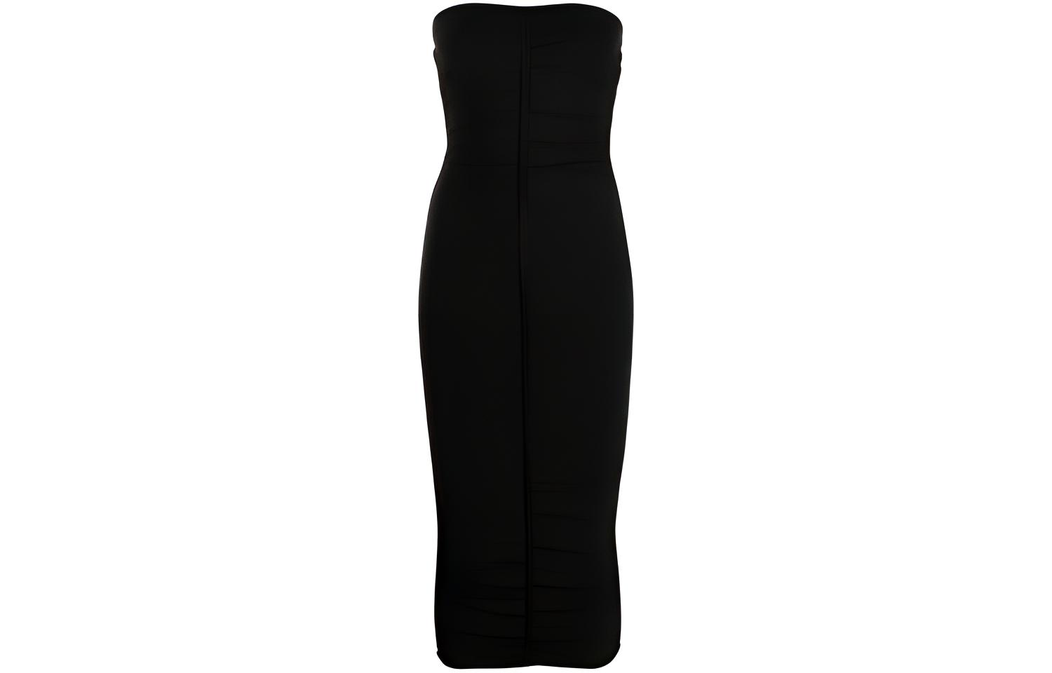 Alexander Wang Black Off-Shoulder Sleeveless Mini Dress with Logo Strap. 1KC1226024-001