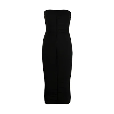 Alexander Wang Black Off-Shoulder Sleeveless Mini Dress with Logo Strap. 1KC1226024-001