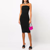 Lookbook Alexander Wang 黑色無肩帶無袖迷你洋裝附字母肩帶 1KC1226024-001