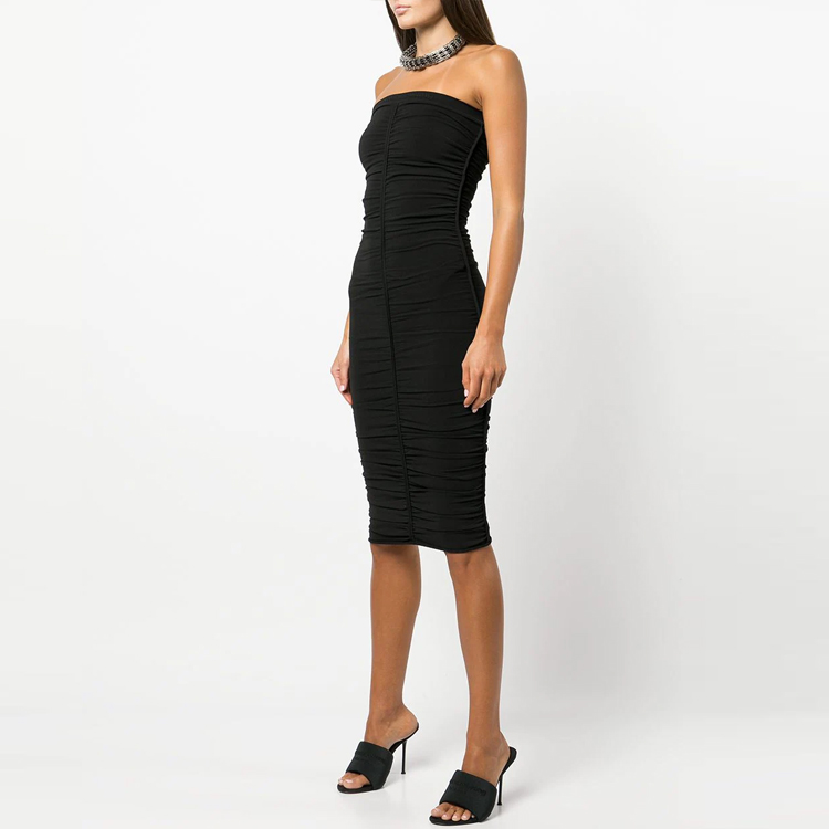 Purchase Alexander Wang Vestido Negro Mini sin Hombros y sin Mangas con Logo en la Tira. 1KC1226024-001