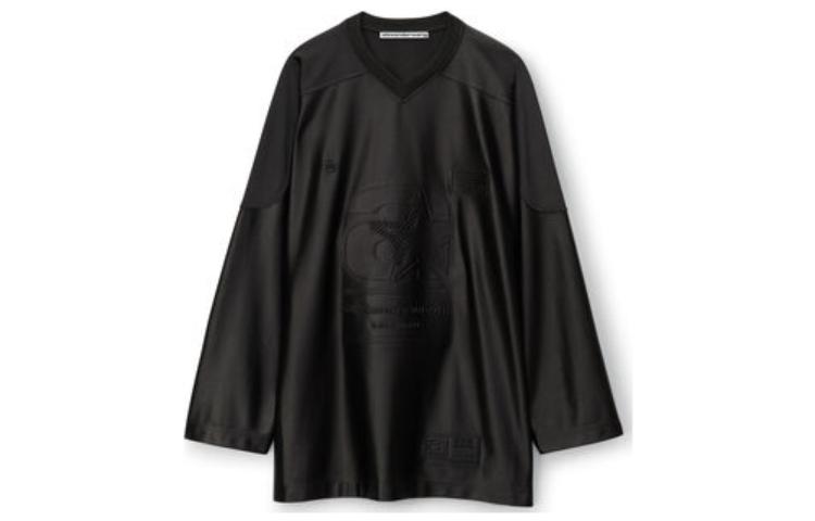 Alexander Wang Black Solid Color Crewneck Long Sleeve T-Shirt 6CC2231004-001