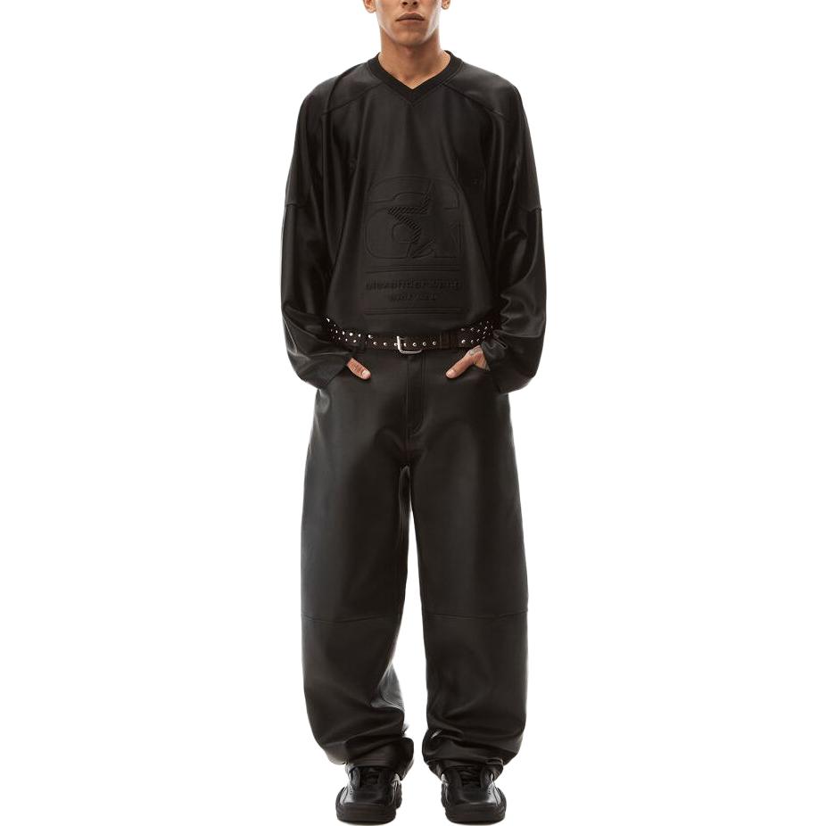 Lookbook Alexander Wang Black Solid Color Crewneck Long Sleeve T-Shirt 6CC2231004-001