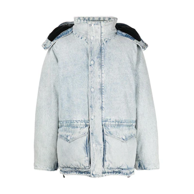 Alexander Wang Bleached Denim Effect Loose-Fit Long Sleeve Jacket Unisex. UDC4222243-270