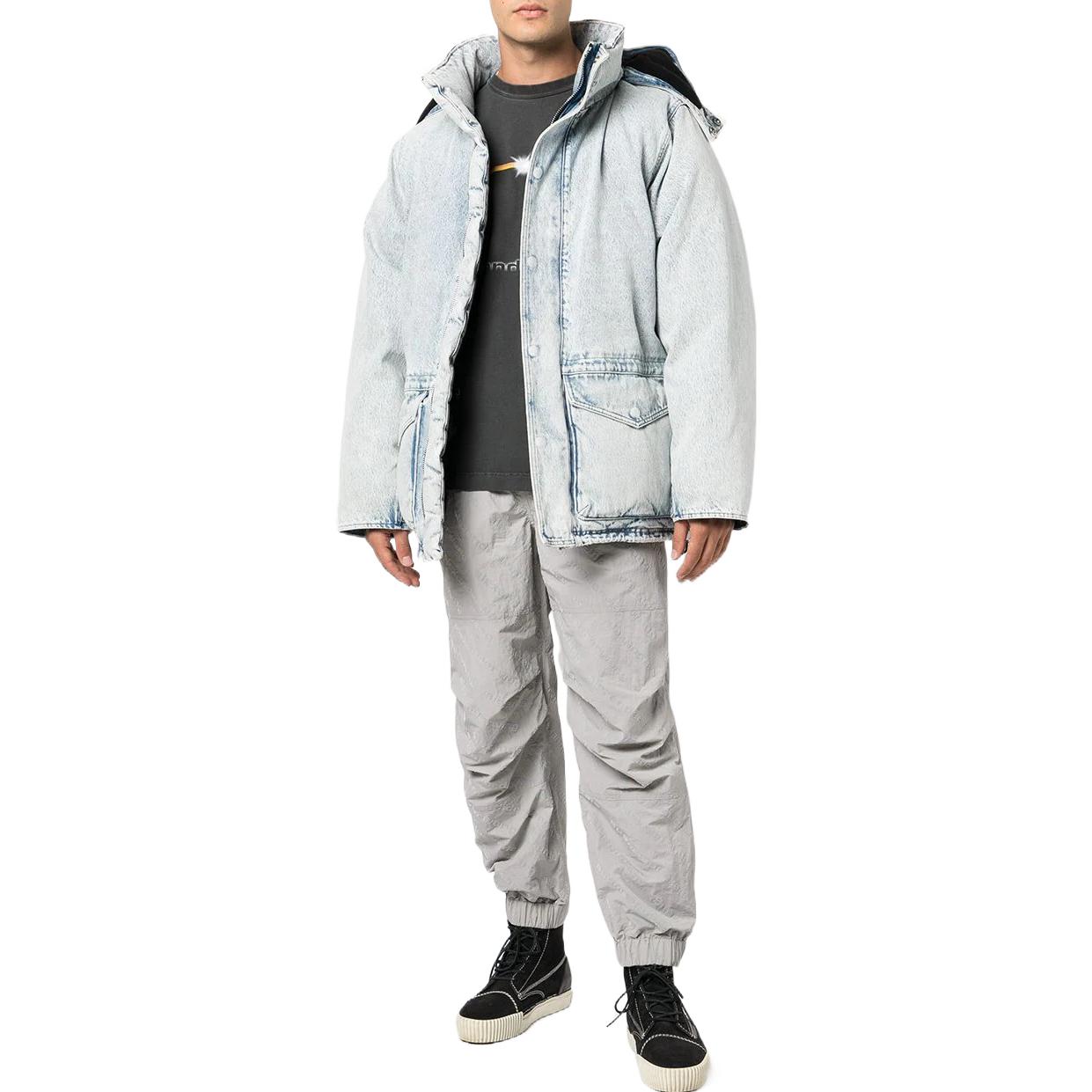 Shop Alexander Wang Bleached Denim Effect Loose-Fit Long Sleeve Jacket Unisex. UDC4222243-270