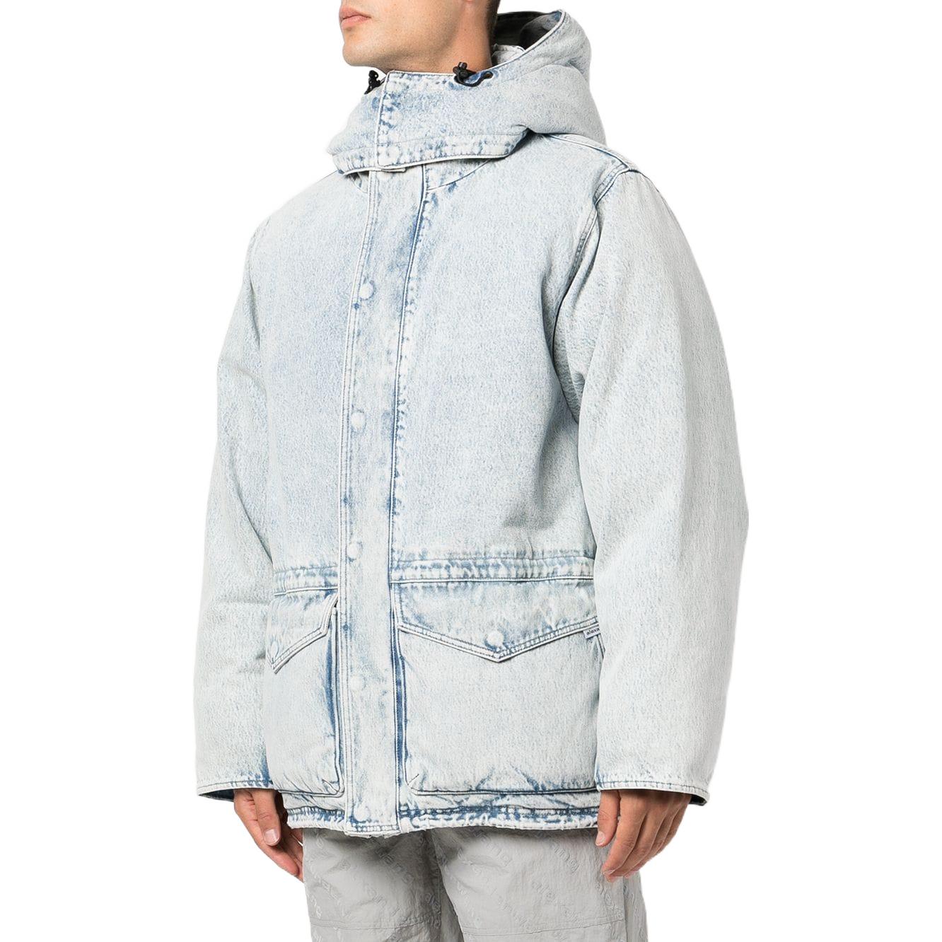 Details for Alexander Wang Bleached Denim Effect Loose-Fit Long Sleeve Jacket Unisex. UDC4222243-270