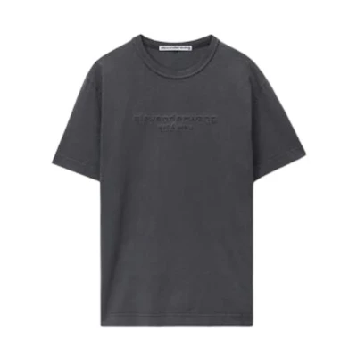 Alexander Wang Embossed Logo Unisex Crewneck T-Shirt in Grey. UCC12416980-94A
