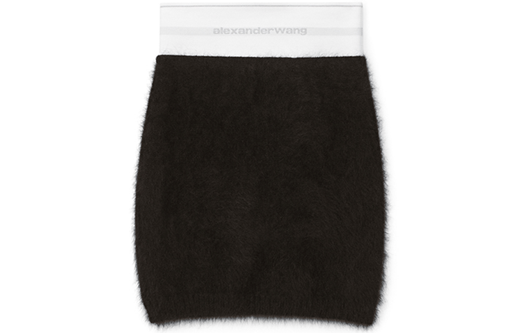 Alexander Wang FW21 Black Logo-Embellished Elastic Mini Skirt 1KC4215045-001