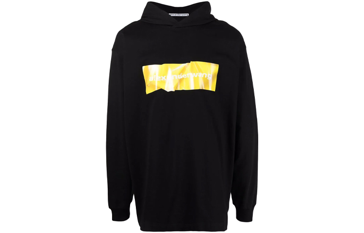 Alexander Wang FW21 Dual Logo Print Hoodie Black UCC2211001-001