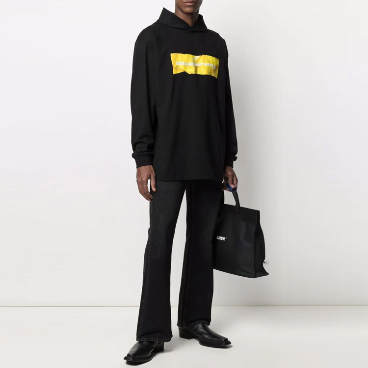 Lookbook Alexander Wang FW21 雙標誌印花連帽衫 黑色 UCC2211001-001
