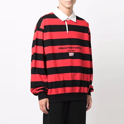 亚历山大王 FW21 红色刺绣标志男女同款长袖运动衫 UCC3211418-624 Details for 亚历山大王 FW21 红色刺绣标志男女同款长袖运动衫 UCC3211418-624