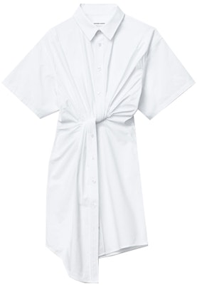 Alexander Wang FW21 Gaun Putih Lengan Pendek Twist Depan Shirt Dress 4WC3216137-111 Order Alexander Wang FW21 Gaun Putih Lengan Pendek Twist Depan Shirt Dress 4WC3216137-111