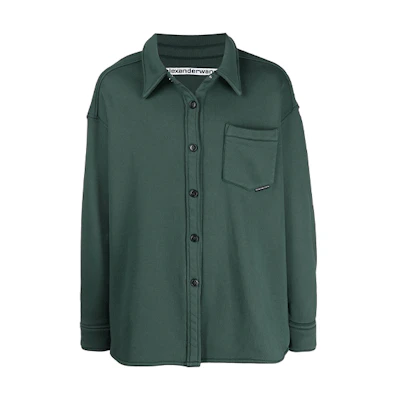 Alexander Wang FW21 Green Terry Shirt Jacket Unisex UCC4212166-302