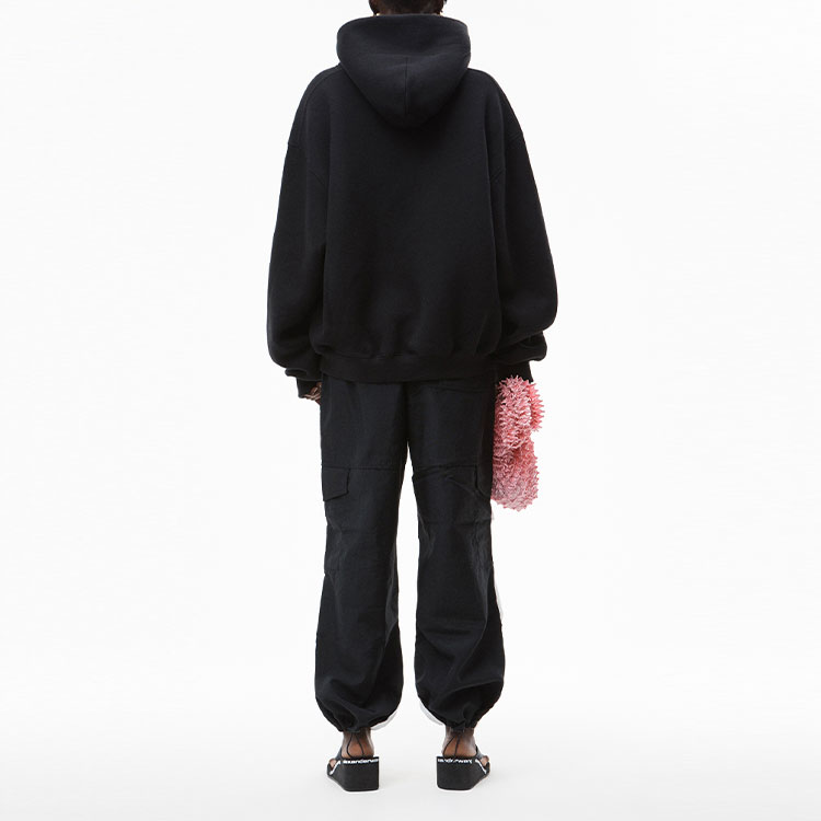 Shop Alexander Wang FW21 Heavy Fleece Hoodie Unisex Black UCC3211472-001