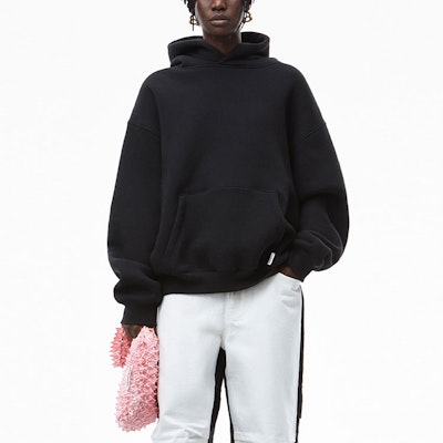 Alexander Wang FW21 Heavy Fleece Hoodie Unisex Black UCC3211472-001 Sizing Alexander Wang FW21 Heavy Fleece Hoodie Unisex Black UCC3211472-001
