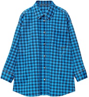 Alexander Wang FW21 Oversized Plaid Denim Shirt Jacket Unisex Black Blue. UDC3212923-433 Alexander Wang FW21 Oversized Plaid Denim Shirt Jacket Unisex Black Blue. UDC3212923-433