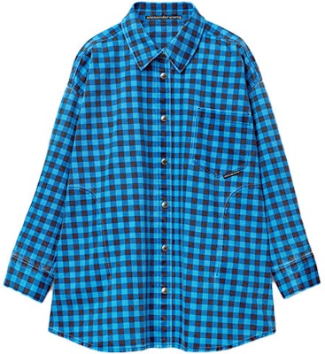 Chaqueta Camisa de Mezclilla Cuadros Oversized Unisex Alexander Wang FW21 Negra Azul. UDC3212923-433 Order Chaqueta Camisa de Mezclilla Cuadros Oversized Unisex Alexander Wang FW21 Negra Azul. UDC3212923-433
