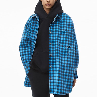 Chaqueta Camisa de Mezclilla Cuadros Oversized Unisex Alexander Wang FW21 Negra Azul. UDC3212923-433 Purchase Chaqueta Camisa de Mezclilla Cuadros Oversized Unisex Alexander Wang FW21 Negra Azul. UDC3212923-433