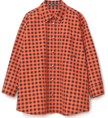 Alexander Wang FW21 Plaid Denim Oversized Shirt Jacket Unisex Black Orange. UDC3212923-623 Order Alexander Wang FW21 Plaid Denim Oversized Shirt Jacket Unisex Black Orange. UDC3212923-623