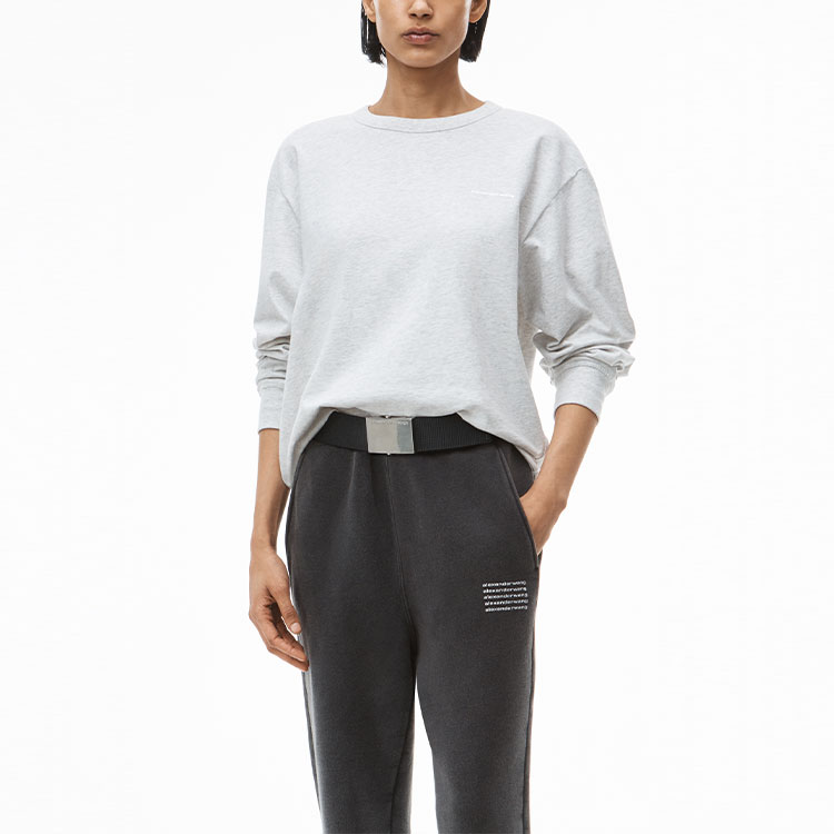 Lookbook Alexander Wang FW21 Unisex Camiseta Manga Larga Algodón Gris. UCC3211013-050
