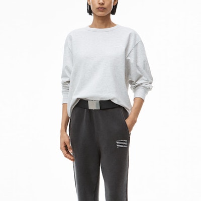 Alexander Wang FW21 中性高捻棉長袖T恤 灰色 UCC3211013-050 Lookbook Alexander Wang FW21 中性高捻棉長袖T恤 灰色 UCC3211013-050