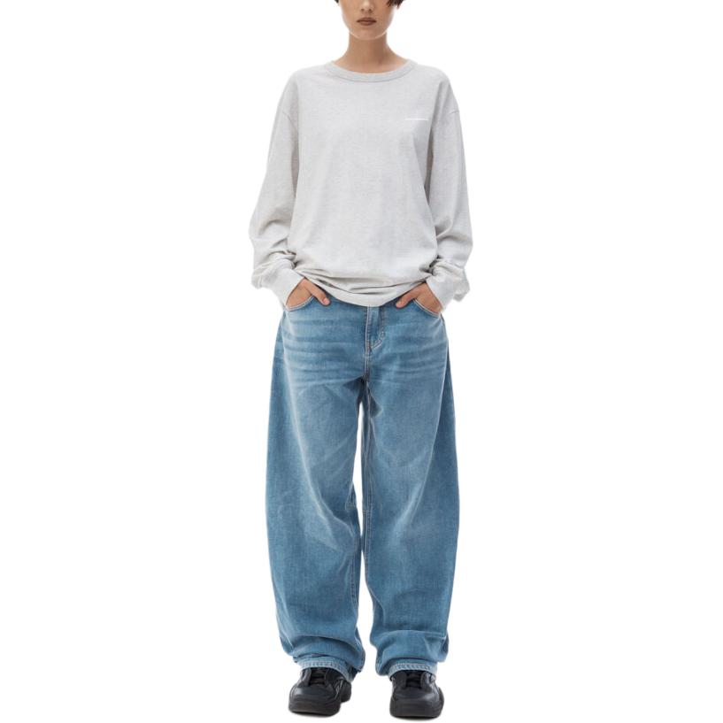 Shop Alexander Wang FW21 Unisex Camiseta Manga Larga Algodón Gris. UCC3211013-050