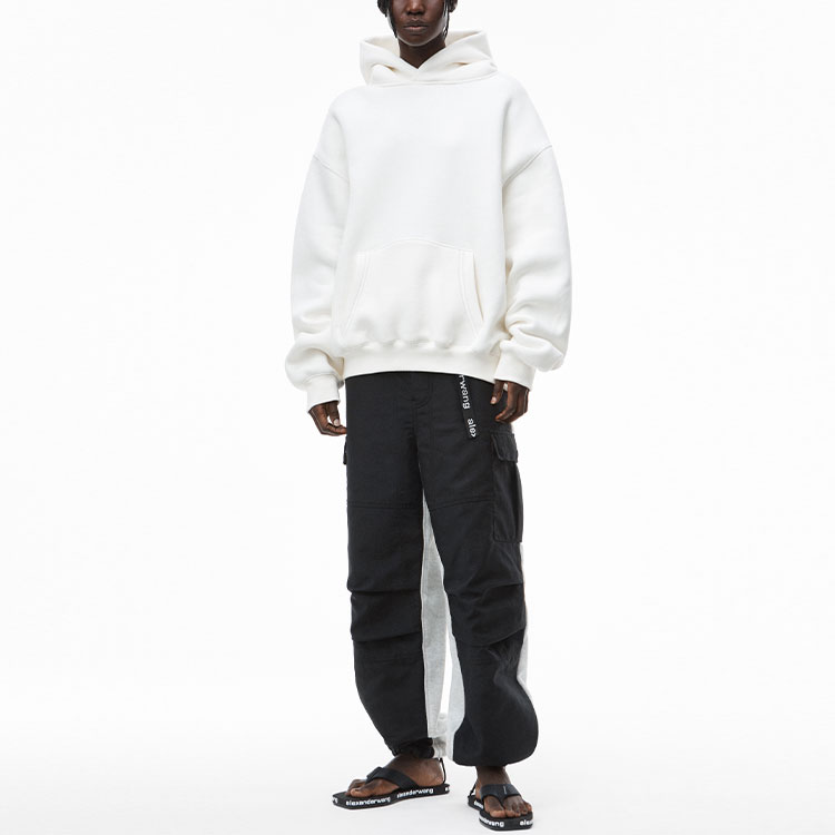 Lookbook Alexander Wang FW21 Unisex Oversized Hoodie White Long Sleeve Sweatshirt UCC3211472-100