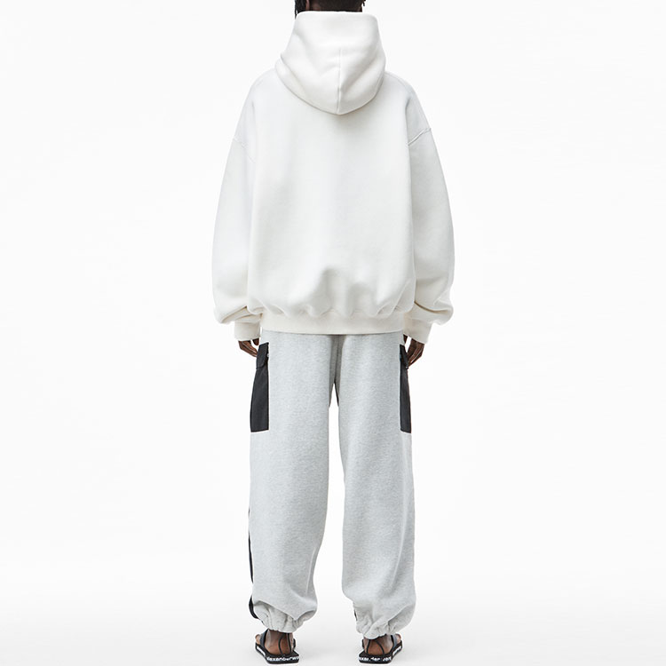 Shop Alexander Wang FW21 Unisex Oversized Hoodie White Long Sleeve Sweatshirt UCC3211472-100