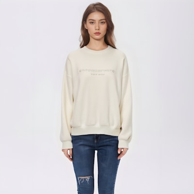 알렉산더왕 FW22 베이지 로고 프린트 울 유니섹스 니트 스웨터. UKC4221037-106 Shop 알렉산더왕 FW22 베이지 로고 프린트 울 유니섹스 니트 스웨터. UKC4221037-106