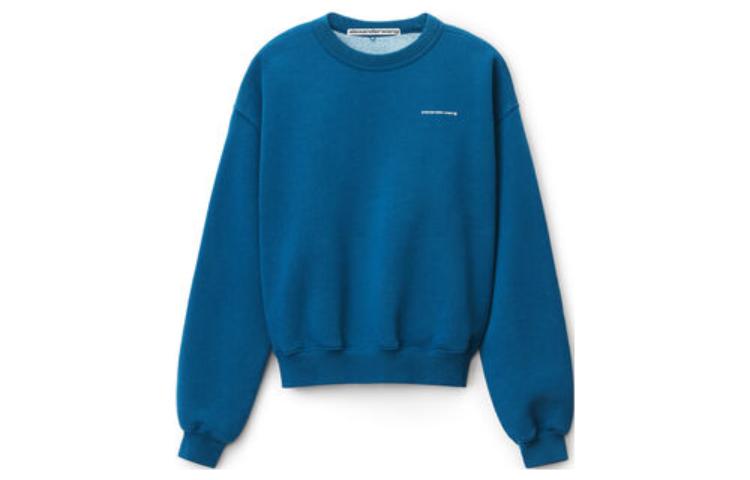 Alexander Wang FW22 Blue Logo Print Pullover Crewneck Sweatshirt Unisex UCC2221530-415