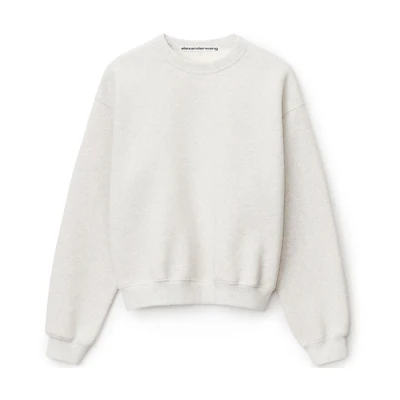 Alexander Wang FW22 Fleece Logo Crewneck Sweatshirt Unisex Minimalist Beige. UCC2221530054
