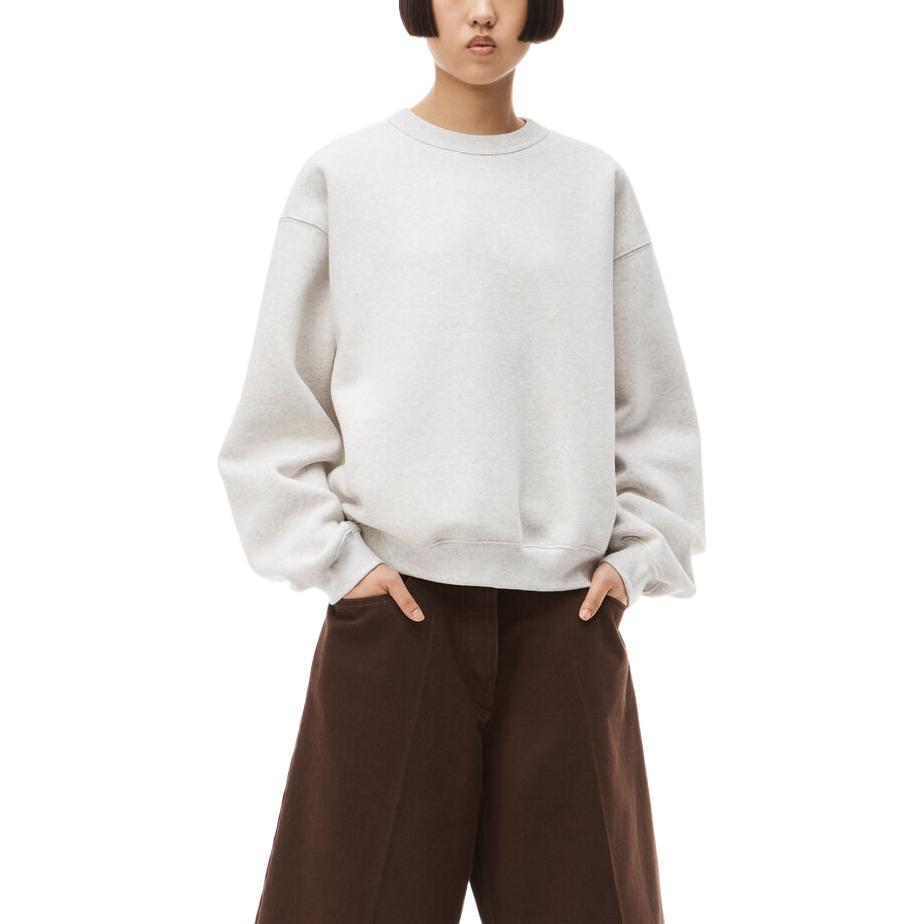 Lookbook Alexander Wang FW22 Fleece Logo Crewneck Sweatshirt Unisex Minimalist Beige. UCC2221530054