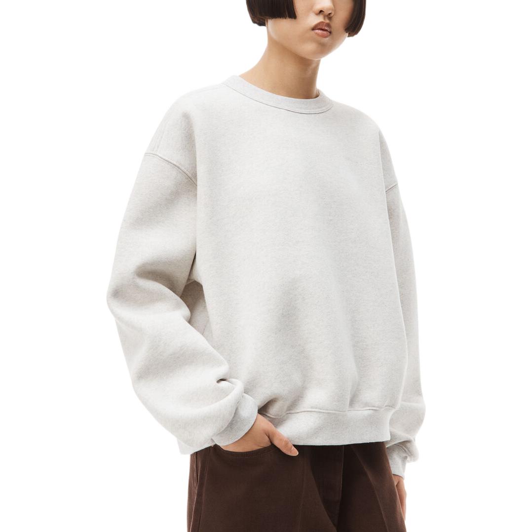 Purchase Alexander Wang FW22 Fleece Logo Crewneck Sweatshirt Unisex Minimalist Beige. UCC2221530054