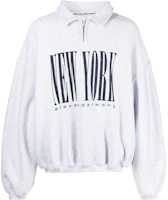 Alexander Wang FW22 Half-Zip Logo Print Collar Sweatshirt Unisex Grey UCC1231600-050 Alexander Wang FW22 Half-Zip Logo Print Collar Sweatshirt Unisex Grey UCC1231600-050