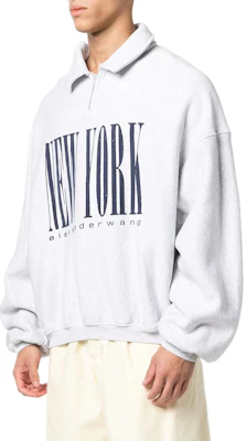 알렉산더 왕 FW22 하프집 로고 프린트 칼라 스웻셔츠 유니섹스 그레이 UCC1231600-050 Details for 알렉산더 왕 FW22 하프집 로고 프린트 칼라 스웻셔츠 유니섹스 그레이 UCC1231600-050