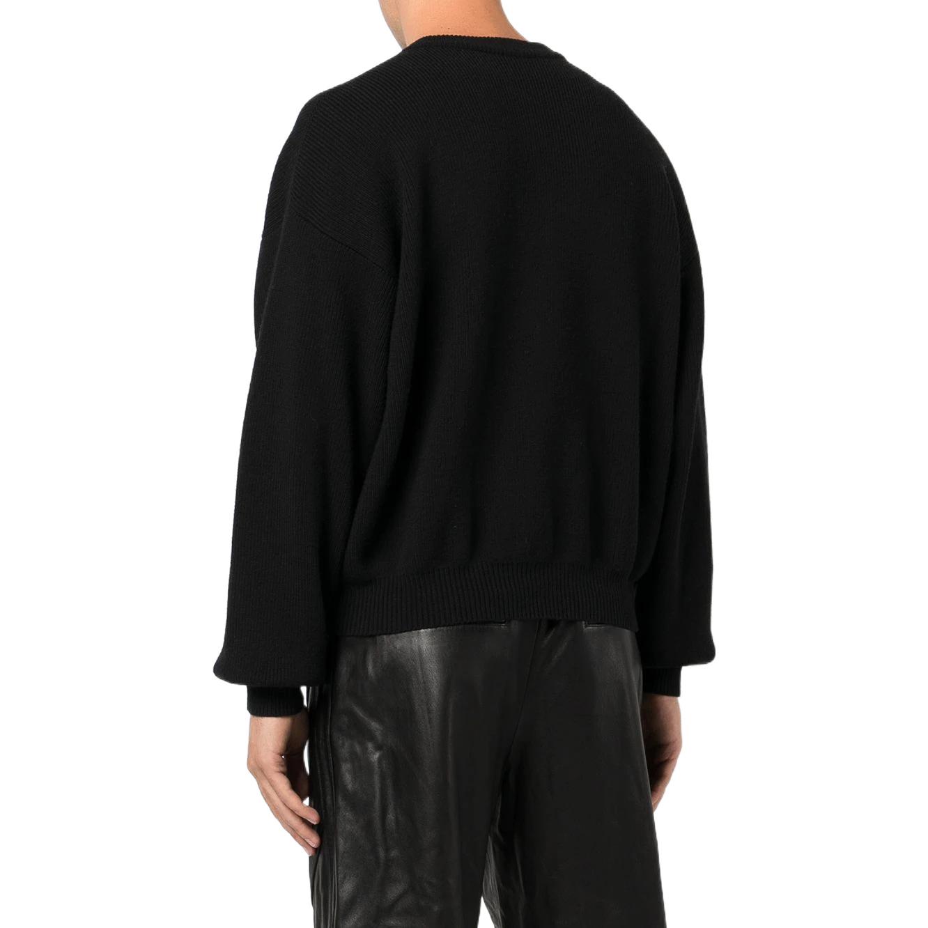 Purchase Alexander Wang FW22 Logo Print Crewneck Pullover Sweater Unisex Black UKC4221037-001