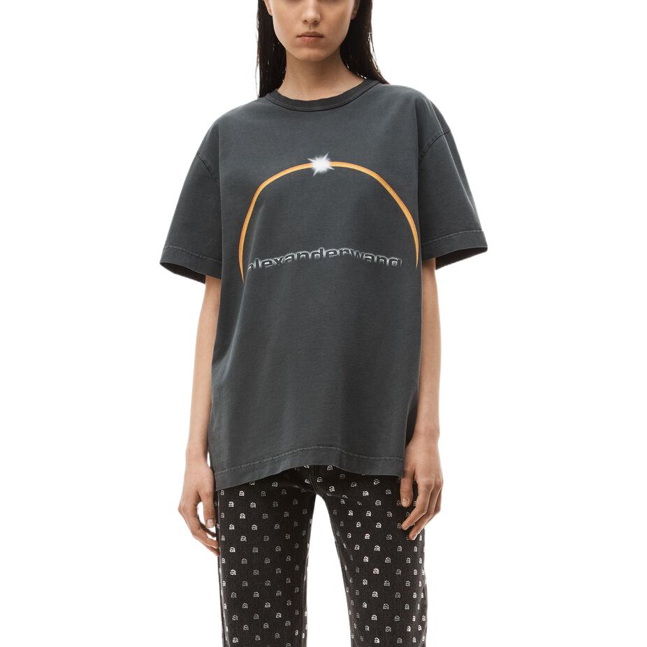 Purchase Alexander Wang FW22 Logo Print Graphic Tee Unisex Dark Gray UCC4221554-011