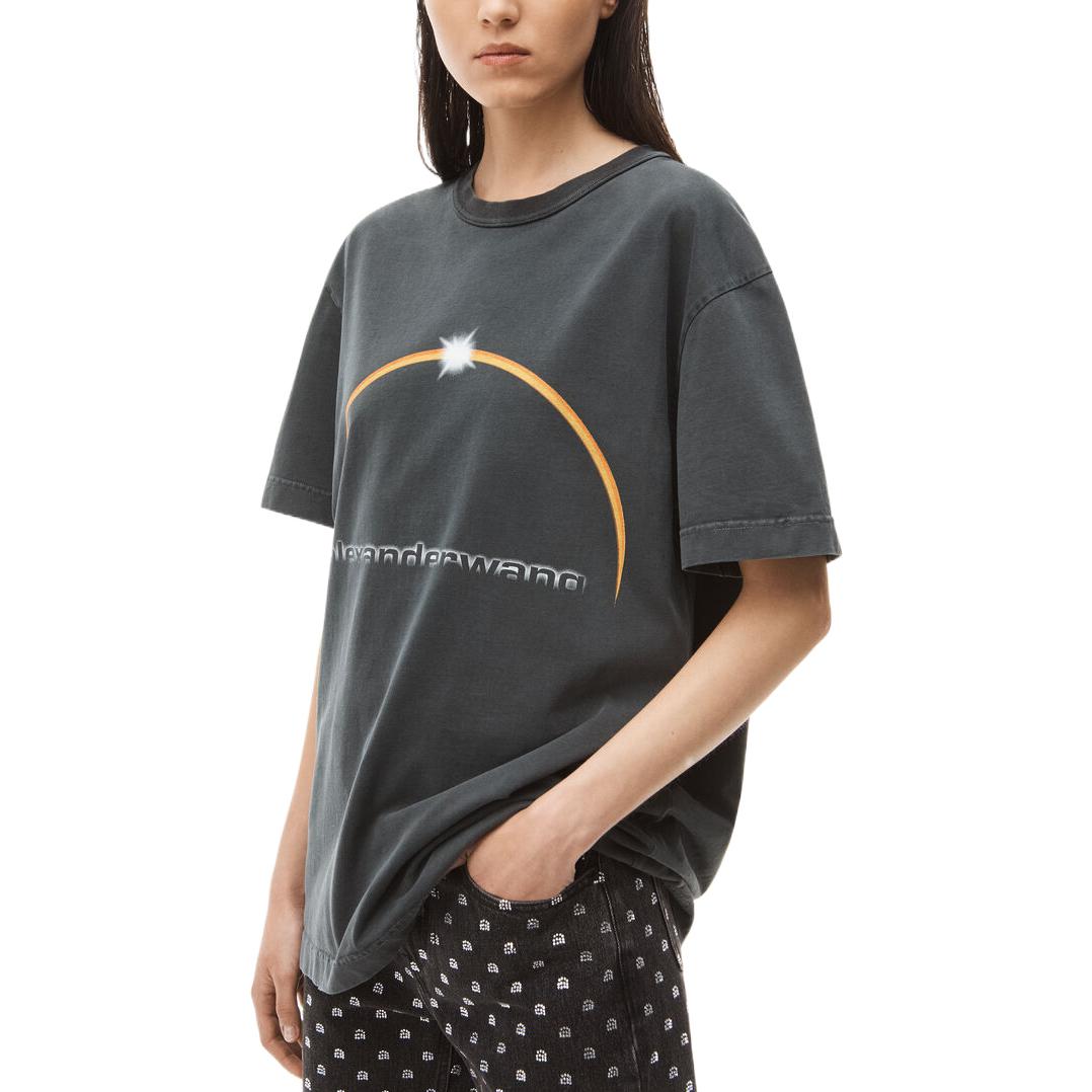 Details for Alexander Wang FW22 Logo Print Graphic Tee Unisex Dark Gray UCC4221554-011
