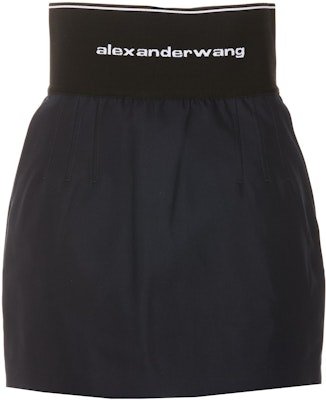アレキサンダーワン FW22 ネイビー ハイウエスト ミニスカート ロゴストラップ付き 1WC3225236-409 Order アレキサンダーワン FW22 ネイビー ハイウエスト ミニスカート ロゴストラップ付き 1WC3225236-409