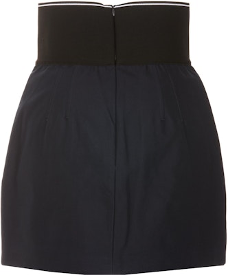 アレキサンダーワン FW22 ネイビー ハイウエスト ミニスカート ロゴストラップ付き 1WC3225236-409 Lookbook アレキサンダーワン FW22 ネイビー ハイウエスト ミニスカート ロゴストラップ付き 1WC3225236-409