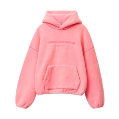 Alexander Wang FW22 Pink Letter Print Pullover Hoodie for Men. UCC1231608-672
