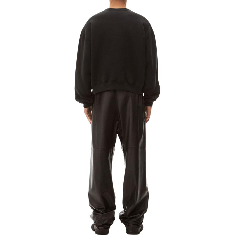 Shop 알렉산더 왕 FW22 벨루어 로고 크루넥 풀오버 유니섹스 블랙. UCC2221530-001