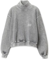 Alexander Wang FW22 Velvet Letter Print Pullover Unisex Sweatshirt - Grey UCC3221538-027 Alexander Wang FW22 Velvet Letter Print Pullover Unisex Sweatshirt - Grey UCC3221538-027
