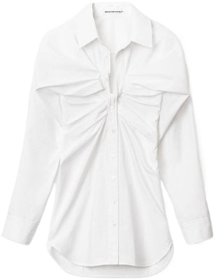 アレキサンダーワン FW22 ホワイト ソリッドボタンアップ 長袖ミニドレス 4WC4226197-100 Buy アレキサンダーワン FW22 ホワイト ソリッドボタンアップ 長袖ミニドレス 4WC4226197-100