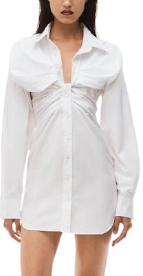 アレキサンダーワン FW22 ホワイト ソリッドボタンアップ 長袖ミニドレス 4WC4226197-100 Lookbook アレキサンダーワン FW22 ホワイト ソリッドボタンアップ 長袖ミニドレス 4WC4226197-100