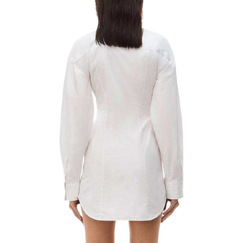 Shop アレキサンダーワン FW22 ホワイト ソリッドボタンアップ 長袖ミニドレス 4WC4226197-100