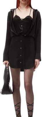 Alexander Wang FW23 Camisa Larga Holgada de Manga Larga Vestido Negro 4WC4236229-001 Lookbook Alexander Wang FW23 Camisa Larga Holgada de Manga Larga Vestido Negro 4WC4236229-001