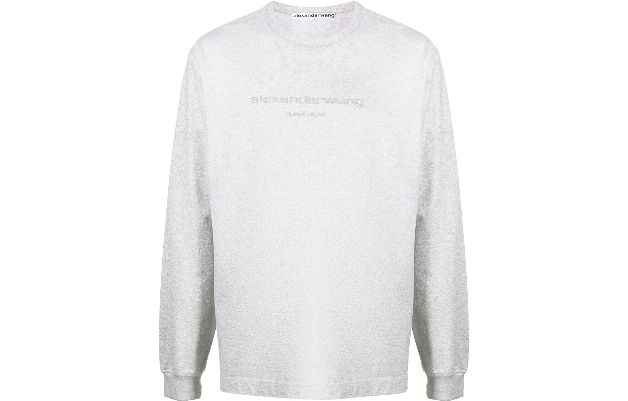 Alexander Wang FW23 Logo Long Sleeve Sweatshirt Unisex Light Heather Grey. UCC3231643050