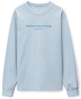 Alexander Wang FW23 Logo Shiny Washed Long Sleeve T-Shirt Light Blue Unisex UCC32316434-51A Alexander Wang FW23 Logo Shiny Washed Long Sleeve T-Shirt Light Blue Unisex UCC32316434-51A