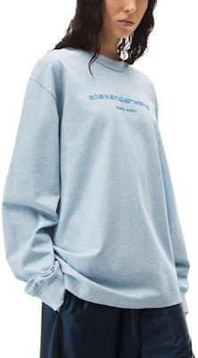 亚历山大·王 FW23 标志闪亮水洗长袖T恤 浅蓝色 男女同款 UCC32316434-51A Shop 亚历山大·王 FW23 标志闪亮水洗长袖T恤 浅蓝色 男女同款 UCC32316434-51A
