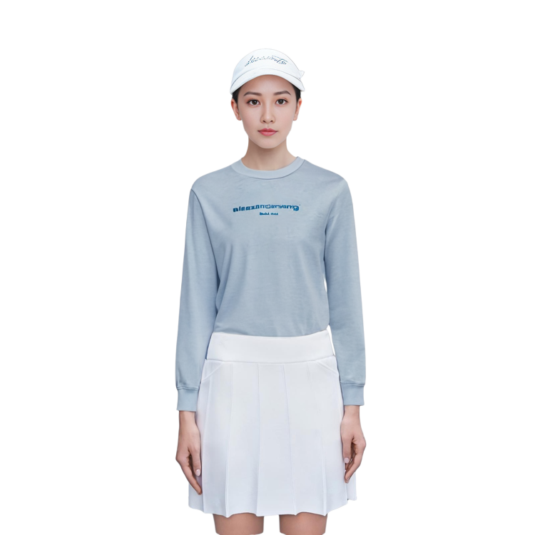 Details for 亚历山大·王 FW23 标志闪亮水洗长袖T恤 浅蓝色 男女同款 UCC32316434-51A